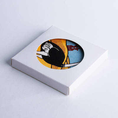 Displaybox für runde Bierdeckel 